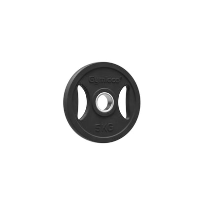Black Weight Plates in Rubber with Handles