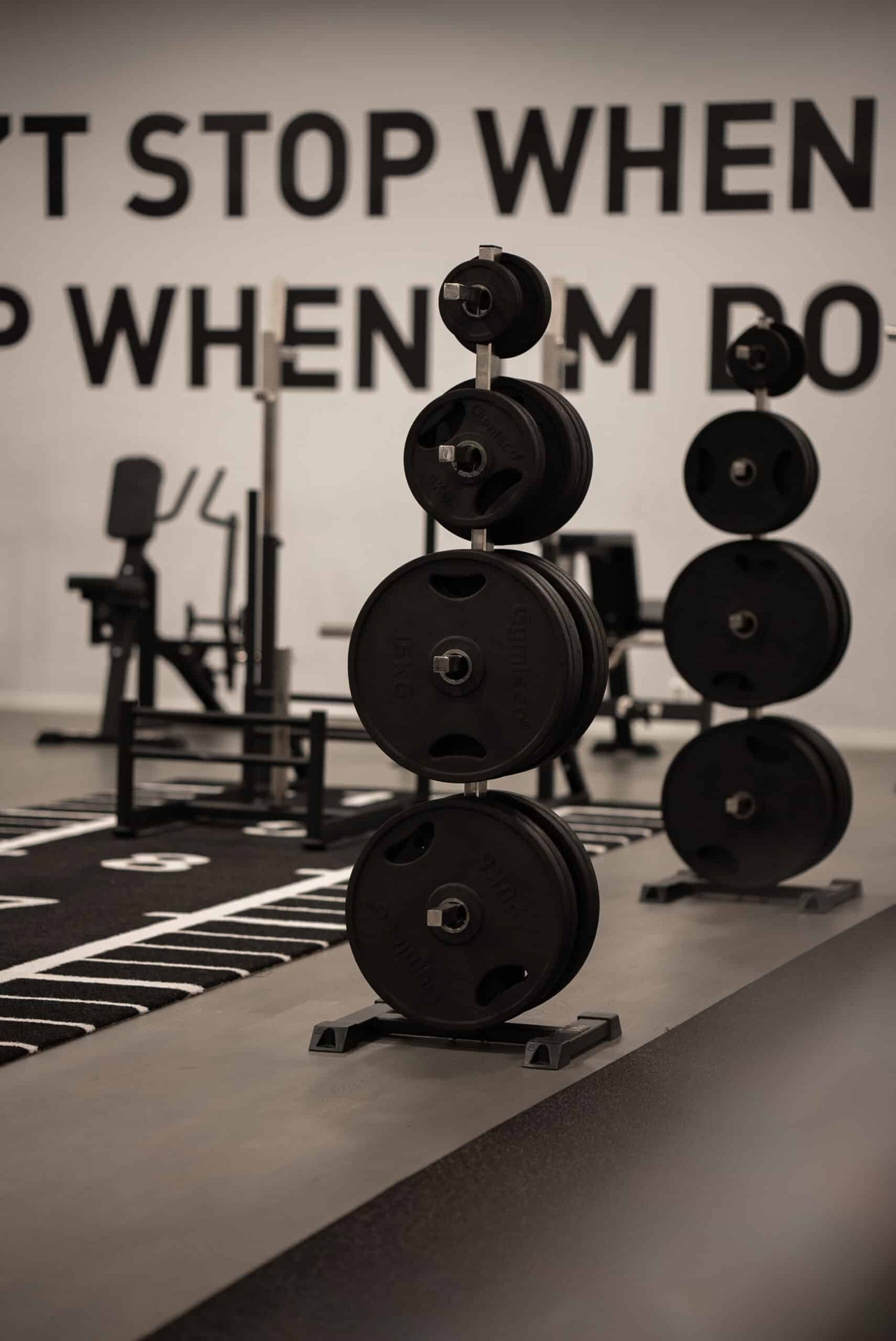 Black Weight Plates in Rubber with Handles