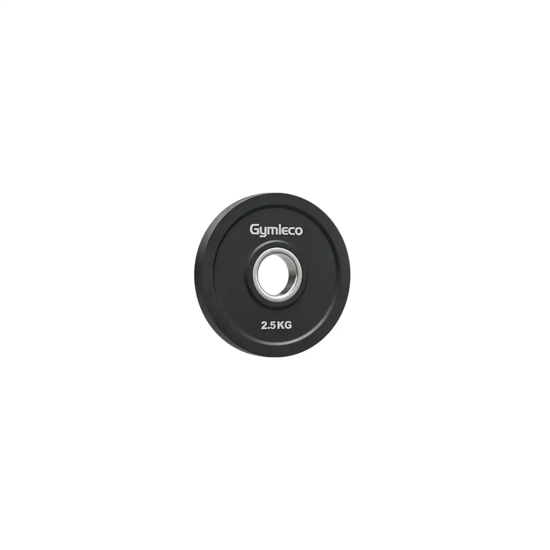Black weight plates in polyurethane with handles - Svarta viktskivor i polyuretan med handtag 2,5kg
