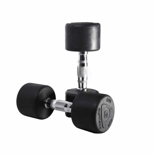 Haltères en caoutchouc noir 1-10 kg – vue 2
