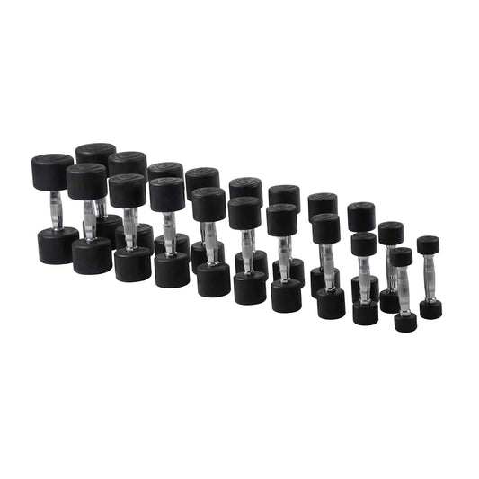 Haltères en caoutchouc noir 1-10 kg