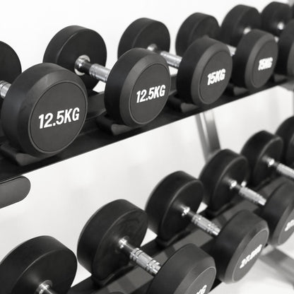 Hantlar med ställ 12.5-35kg detaljer - Dumbbells with rack 12.5-35kg details