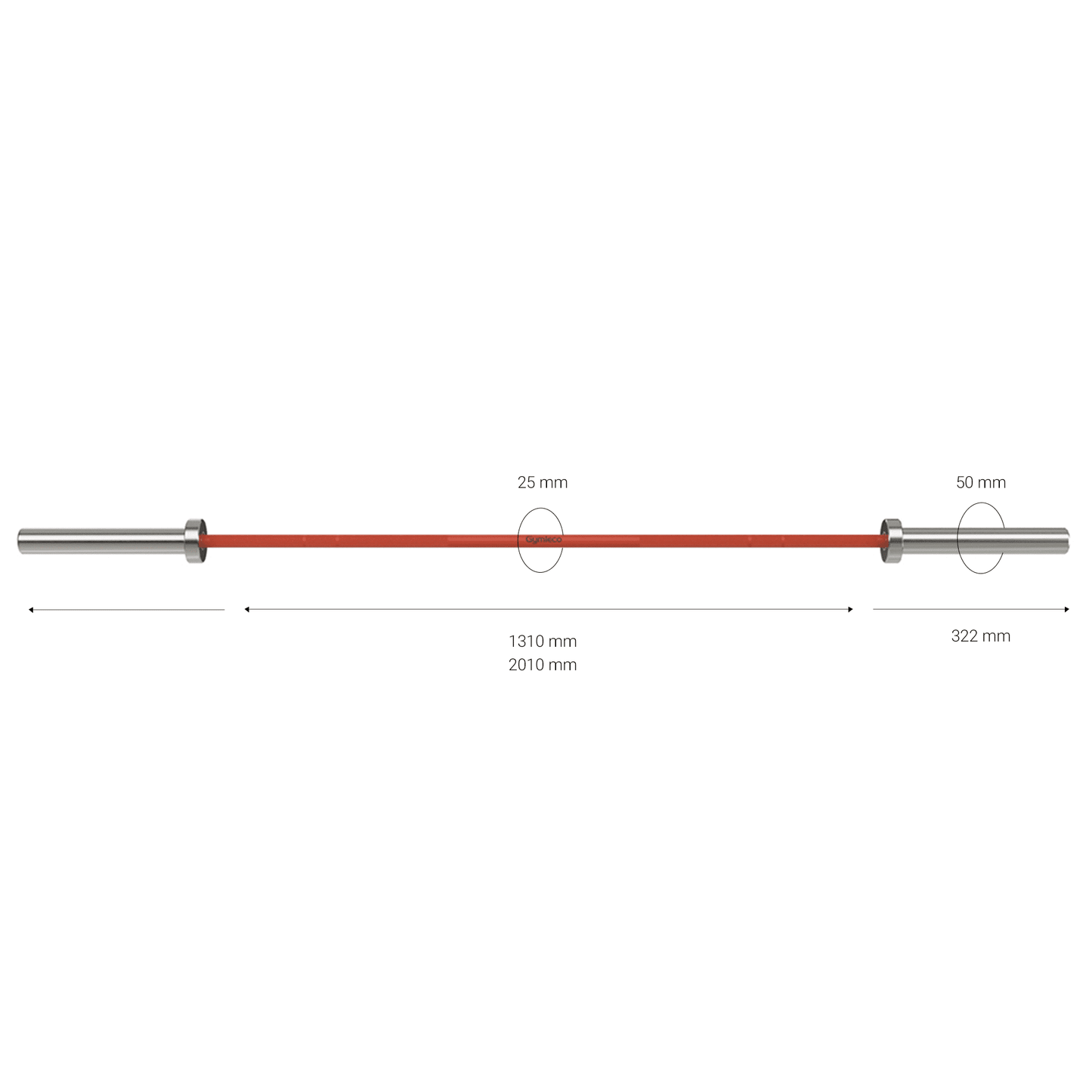 812CR Cerakote Weightlifting Bar, Women, Red